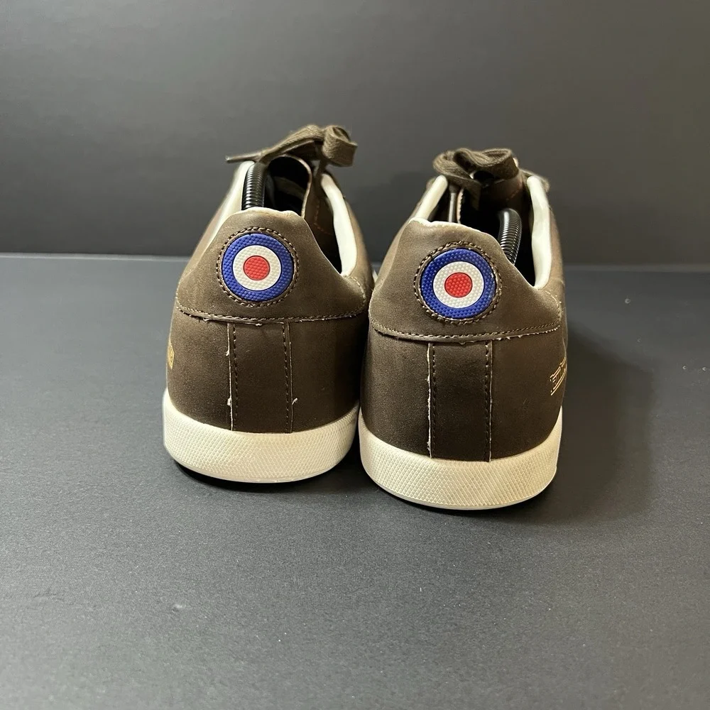 Lambretta Gazzman 3 Brown White Lace Up Shoes Retro Trainers Size UK 11 Preppy